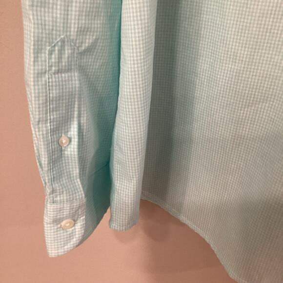 Chaps Easy Care Button Down Light Blue Checkered Shirt in Size XXL. Preloved. - Picture 4 of 7